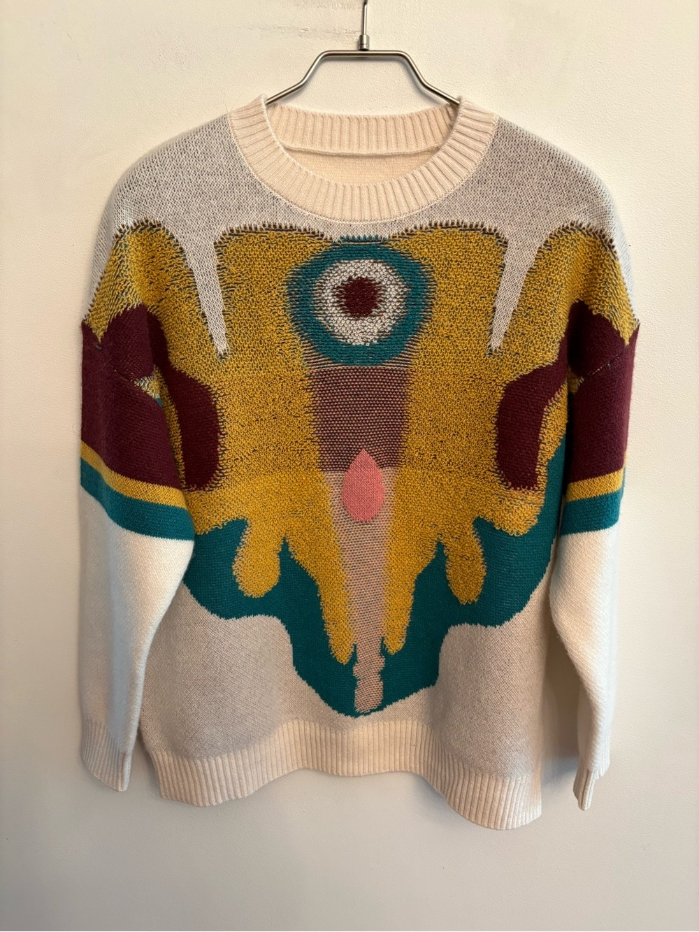 Cashmere Abstract Multicolor Crewneck Sweater